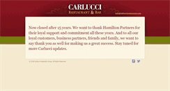 Desktop Screenshot of carluccirestaurant.com