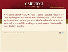 Tablet Screenshot of carluccirestaurant.com